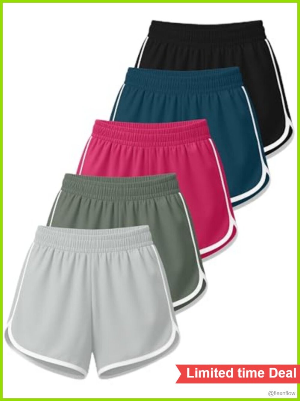 5 Pack Women's Dry Fit Dolphin Shorts Athletic Running Workout Gym Hiking